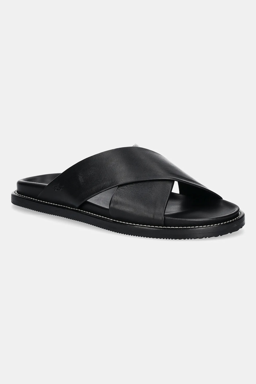 Paul&Shark slapi de piele barbati, culoarea negru, 25418010.11 Paul&Shark slapi de piele barbati, culoarea negru, 25418010.11