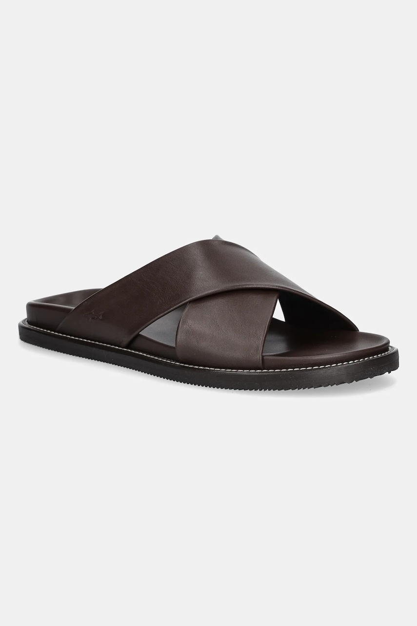 Paul&Shark slapi de piele barbati, culoarea maro, 25418010.695 Paul&Shark slapi de piele barbati, culoarea maro, 25418010.695