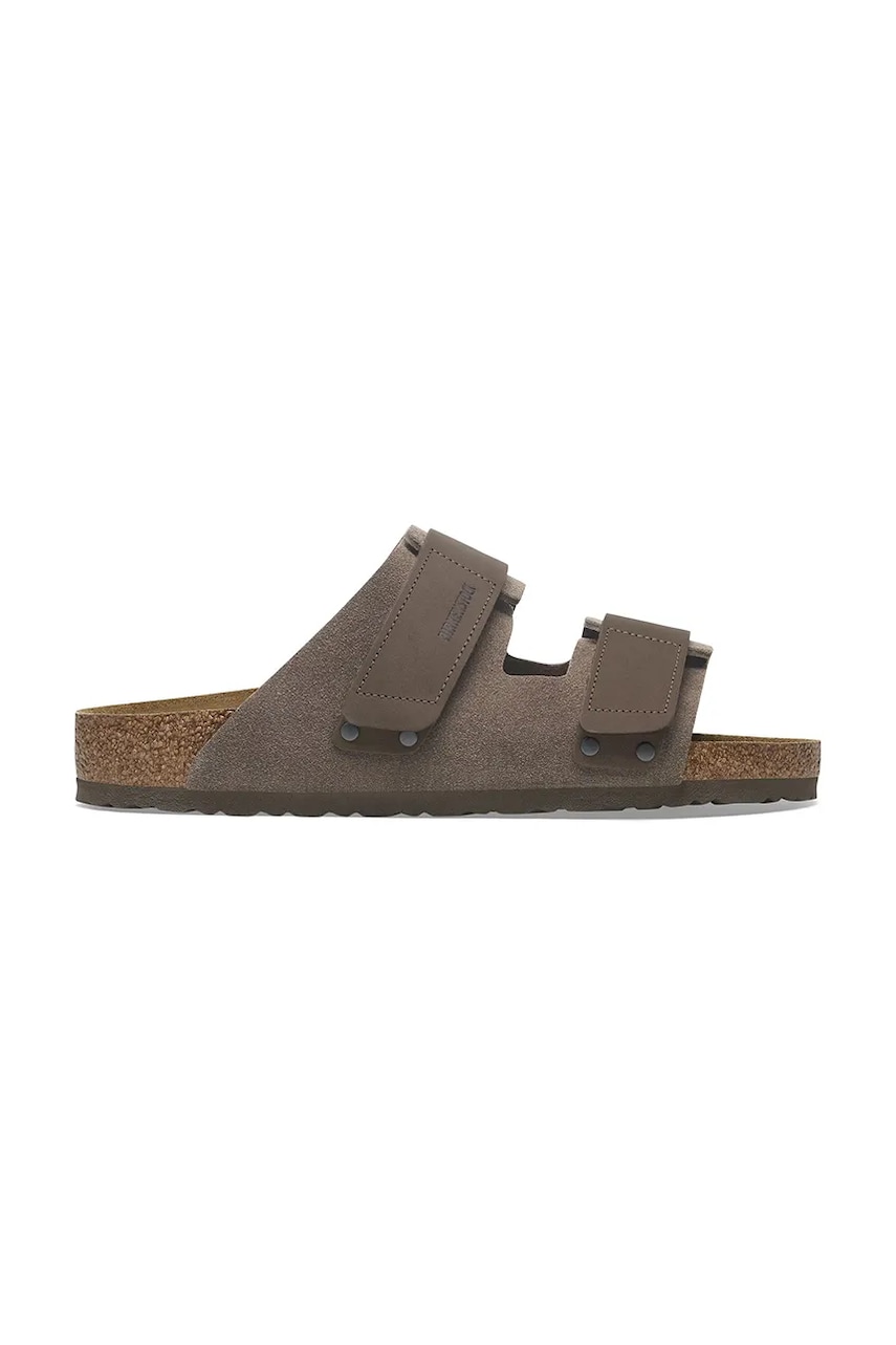 Birkenstock slapi de piele Uji barbati, culoarea maro, 1029200