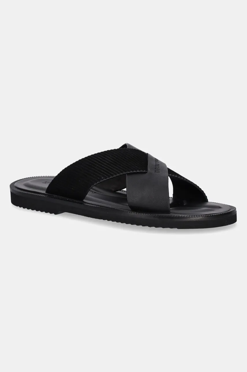 Levně Kožené pantofle Emporio Armani pánské, černá barva, X4P124 XR340 K001