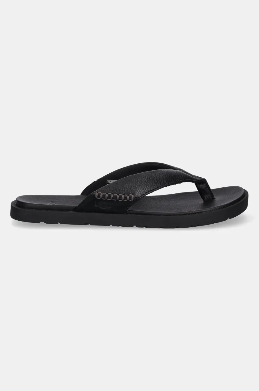 Кожаные вьетнамки UGG Seaside II Flip мужские цвет чёрный 1166610-BLK Кожаные вьетнамки UGG Seaside II Flip мужские цвет чёрный 1166610-BLK