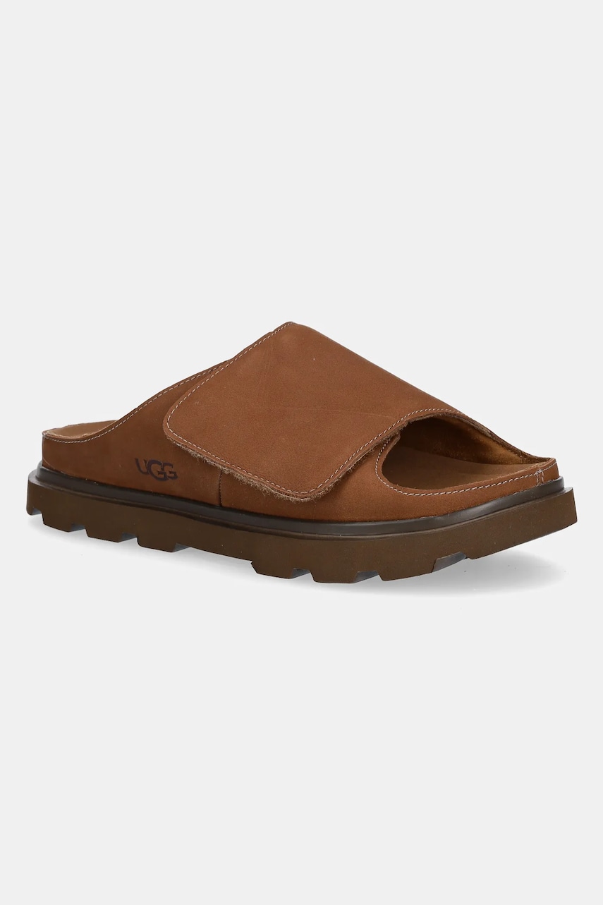UGG papuci Solano Slide bărbați, culoarea maro, 1167651-CHE