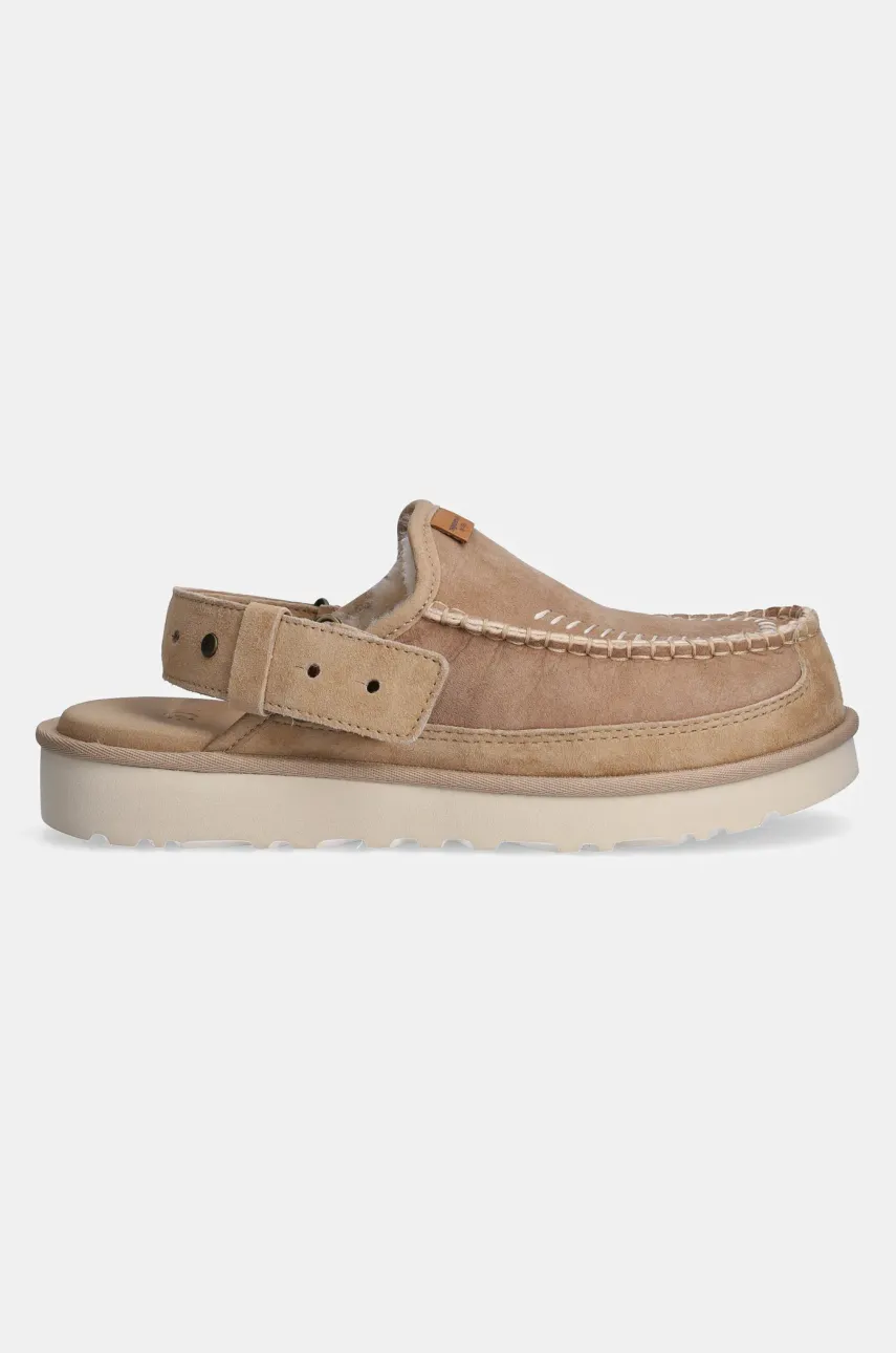 Замшевые шлепанцы UGG Goldencoast Clog Regenerate мужские цвет бежевый 1169491-SAN Замшевые шлепанцы UGG Goldencoast Clog Regenerate мужские цвет бежевый 1169491-SAN