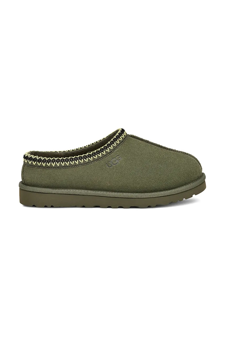 UGG papuci din piele întoarsă Tasman culoarea verde, 5950-WLN