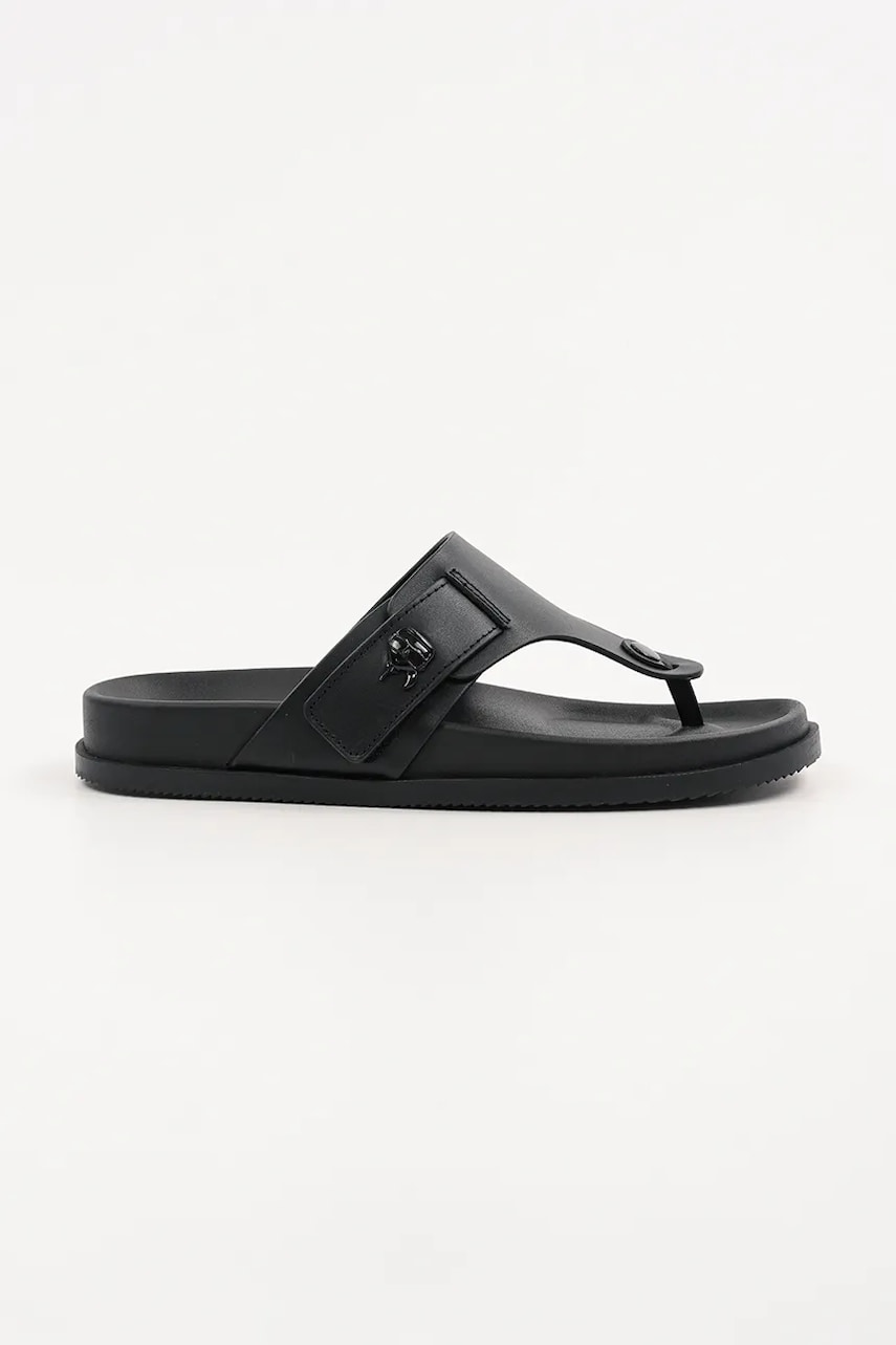 Karl Lagerfeld papuci de piele KADEN culoarea negru, KL72105 Karl Lagerfeld papuci de piele KADEN culoarea negru, KL72105