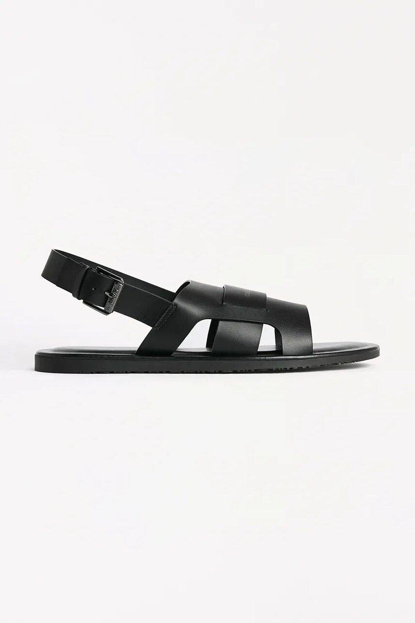 Karl Lagerfeld sandale de piele KASTOR III barbati, culoarea negru, KL70225
