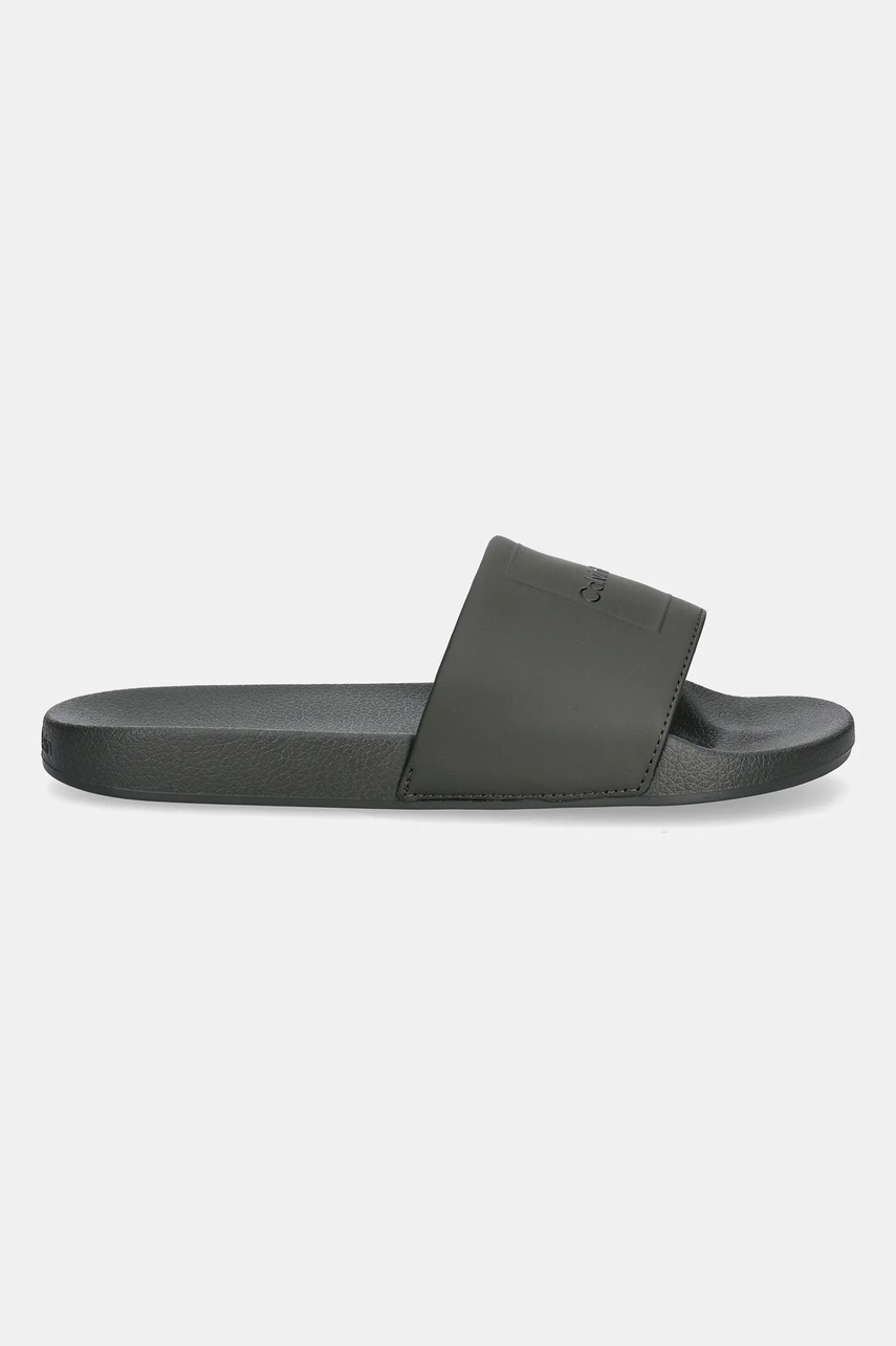Шлепанцы Calvin Klein POOL SLIDE W/ CK SQUARE цвет зелёный HM0HM01754