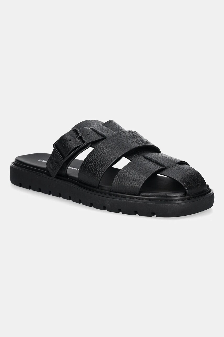 Levně Pantofle Calvin Klein Jeans SQ MOLDED SANDAL FISHERMAN pánské, černá barva, YM0YM01220