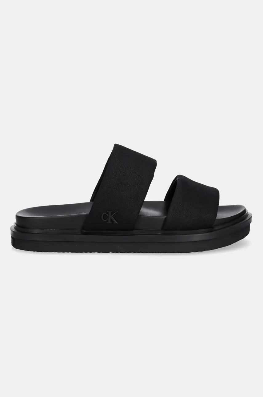 Шлепанцы Calvin Klein Jeans FLAT MOLDED DBL BAR SANDAL CV мужские цвет чёрный YM0YM01222 Шлепанцы Calvin Klein Jeans FLAT MOLDED DBL BAR SANDAL CV мужские цвет чёрный YM0YM01222