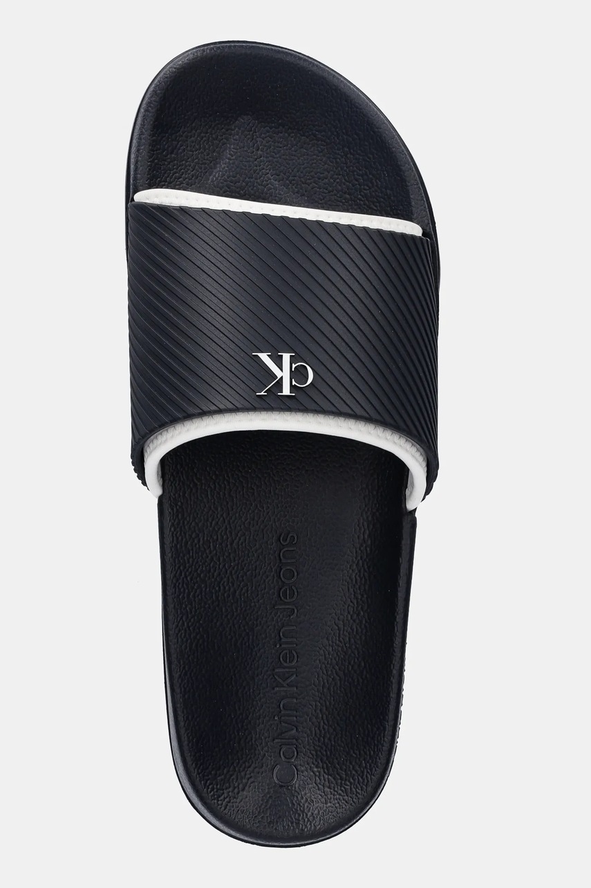Παντόφλες Calvin Klein Jeans SLIDE RUBBER NEOPRENE TEXT χρώμα: ναυτικό μπλε, YM0YM01234 φωτογραφία