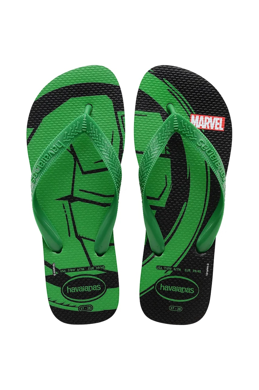 Havaianas slapi TOP MARVEL barbati, culoarea verde, 4146953-5579