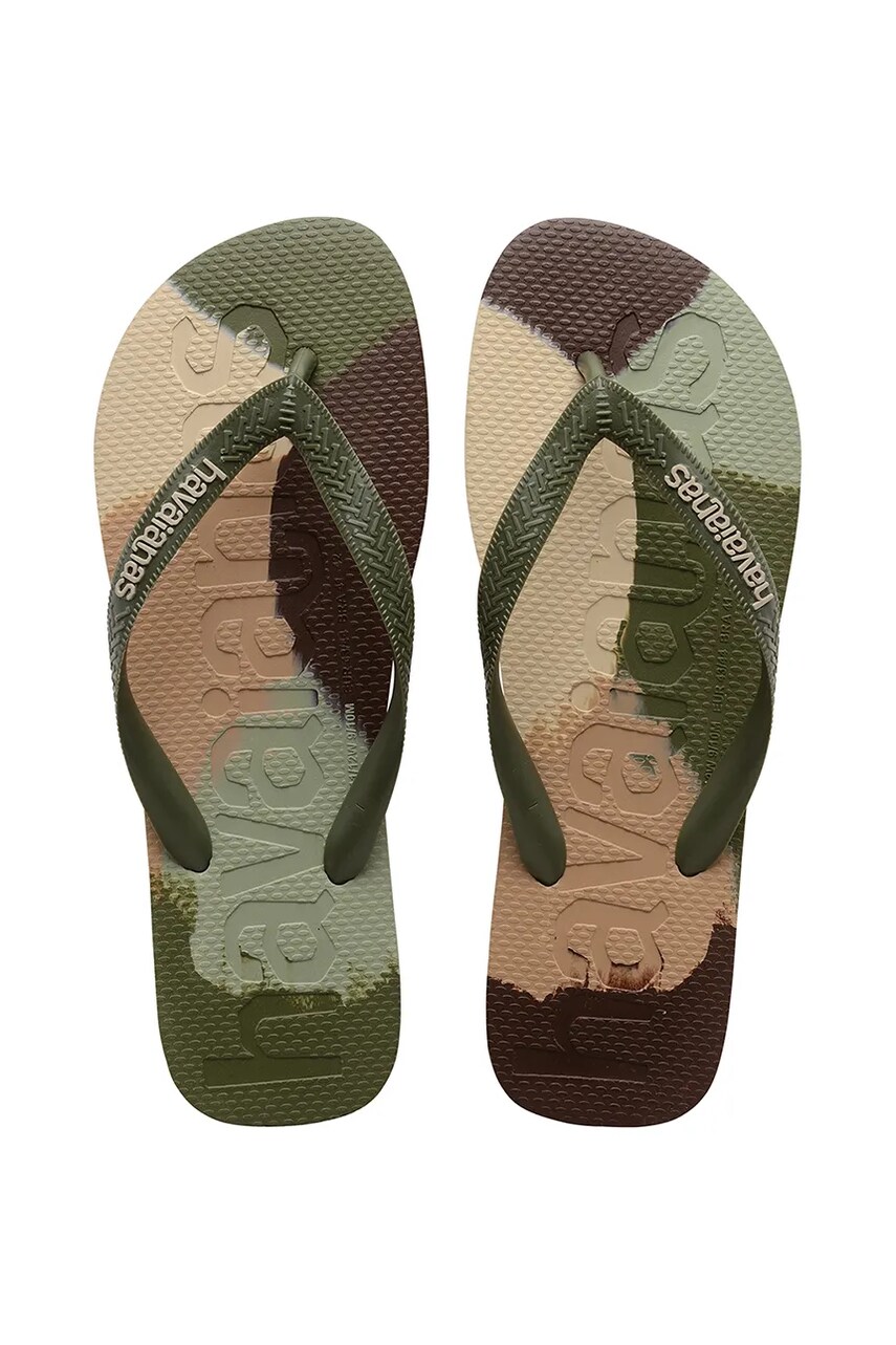 Havaianas slapi TOP LOGOMANIA COLORS II barbati, culoarea verde, 4147526-0869 Havaianas slapi TOP LOGOMANIA COLORS II barbati, culoarea verde, 4147526-0869