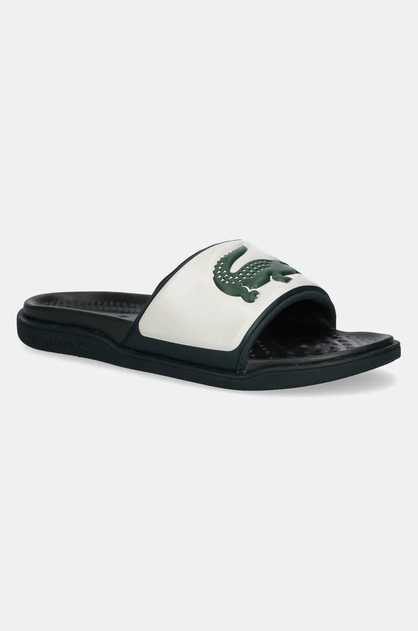 Pantofle Lacoste SERVE SLIDE DUAL pánské, zelená barva, 49CMA0040