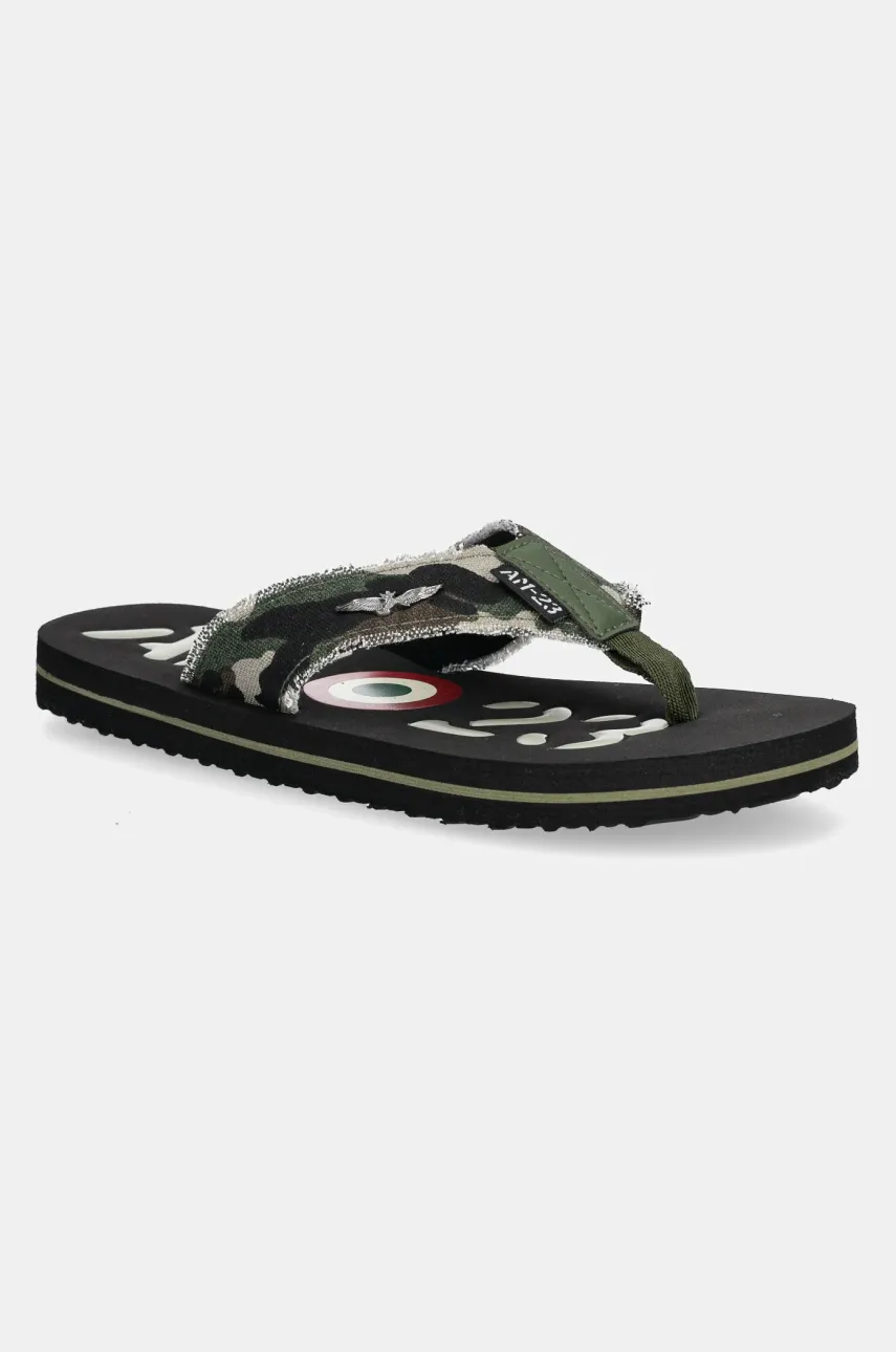 Aeronautica Militare papuci SC310CT3593 bărbați, culoarea verde, SC310CT3593