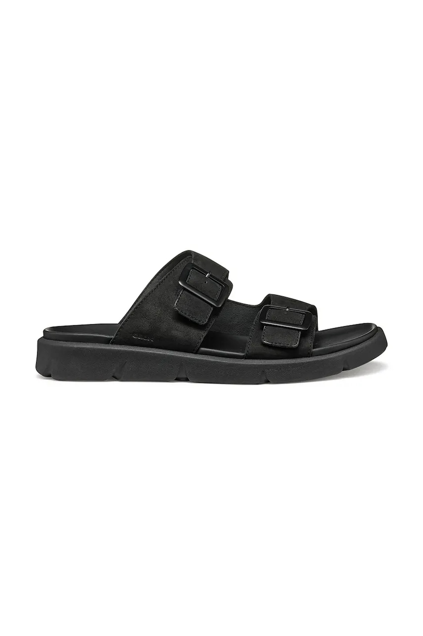 Geox papuci din nubuc U XAND 2S barbati, culoarea negru, U46BGA 00032 C9999 Geox papuci din nubuc U XAND 2S barbati, culoarea negru, U46BGA 00032 C9999