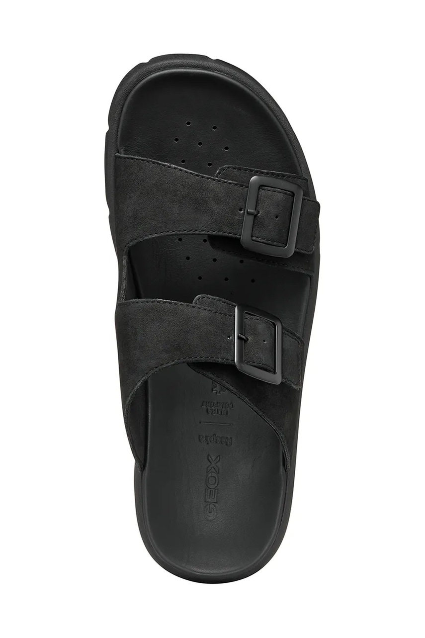 Nubuck παντόφλες Geox U XAND 2S χρώμα: μαύρο, U46BGA 00032 C9999 φωτογραφία