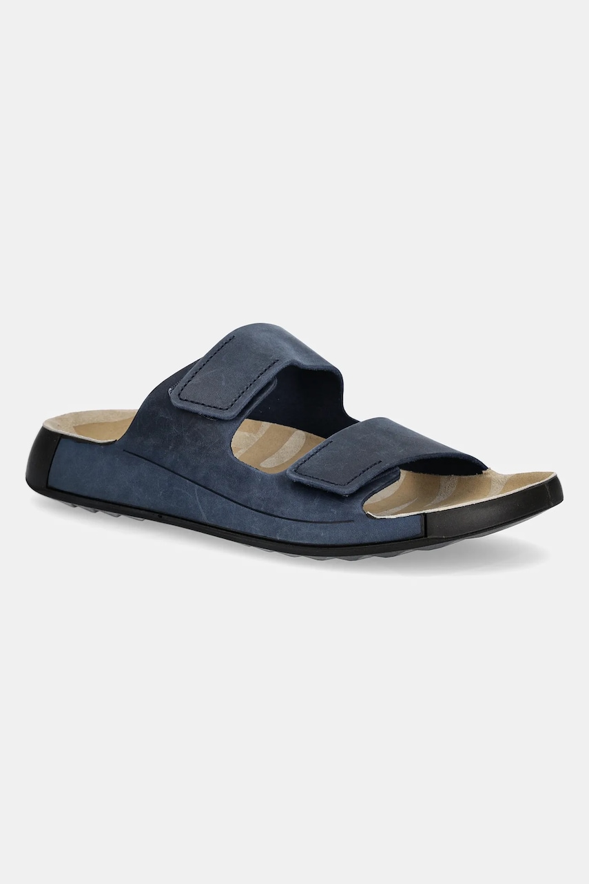 Ecco papuci din nubuc Cozmo 2-Strap barbati, culoarea albastru marin, 500904-02038 Ecco papuci din nubuc Cozmo 2-Strap barbati, culoarea albastru marin, 500904-02038