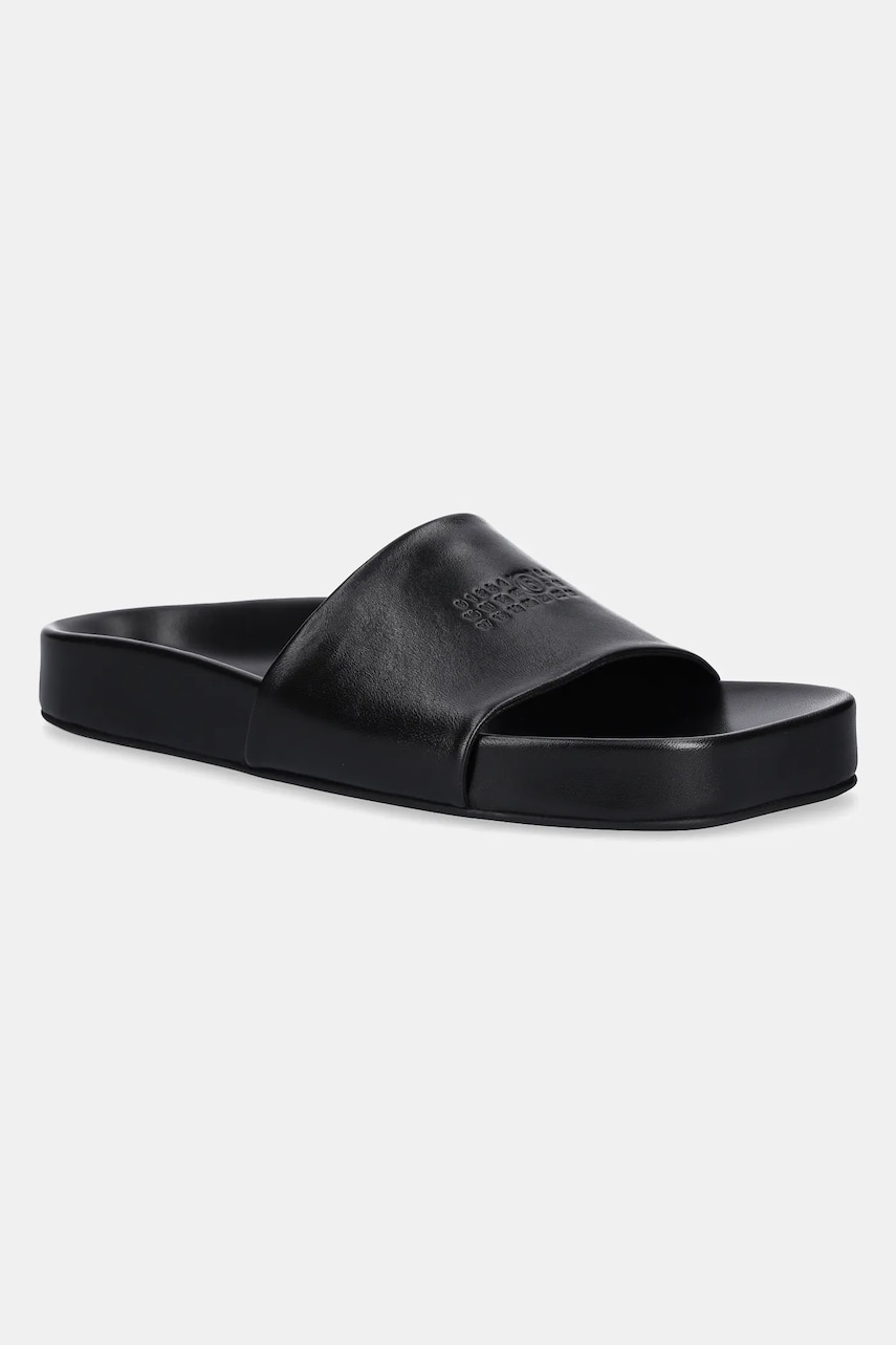 MM6 Maison Margiela șlapi de piele culoarea negru, SH3WP0003 MM6 Maison Margiela șlapi de piele culoarea negru, SH3WP0003