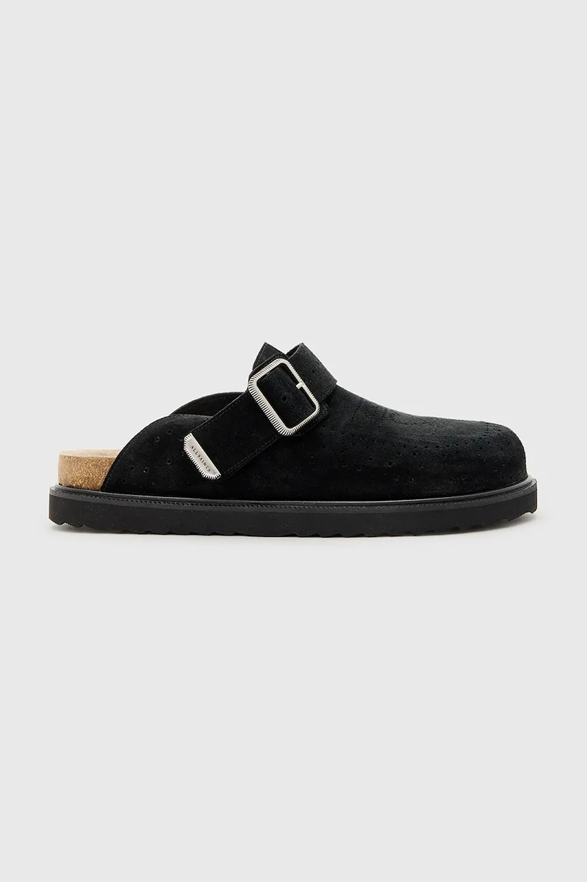 AllSaints papuci din piele Randal Mule culoarea negru, M003FC
