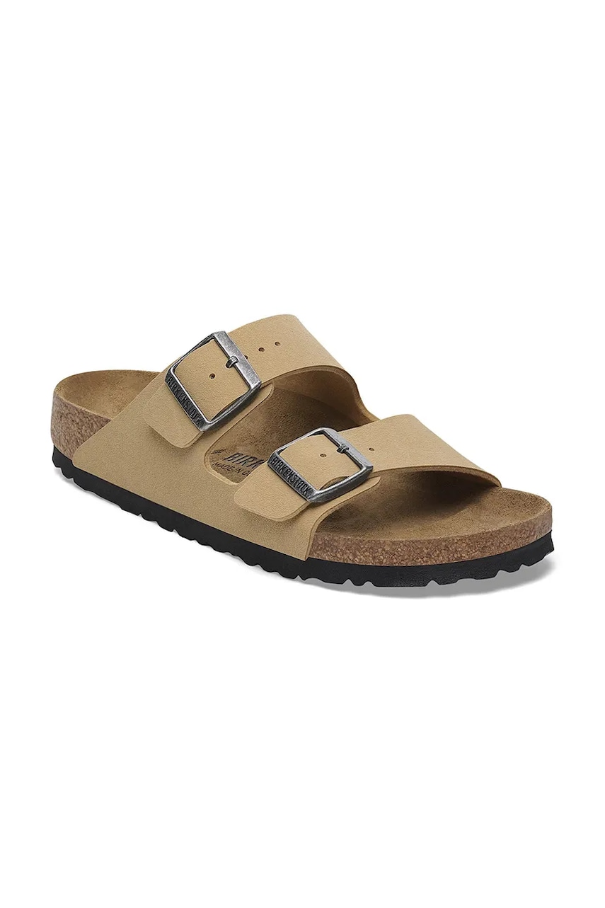 Шлепанцы из нубука Birkenstock Arizona Birkibuc цвет бежевый 1029170 Шлепанцы из нубука Birkenstock Arizona Birkibuc цвет бежевый 1029170