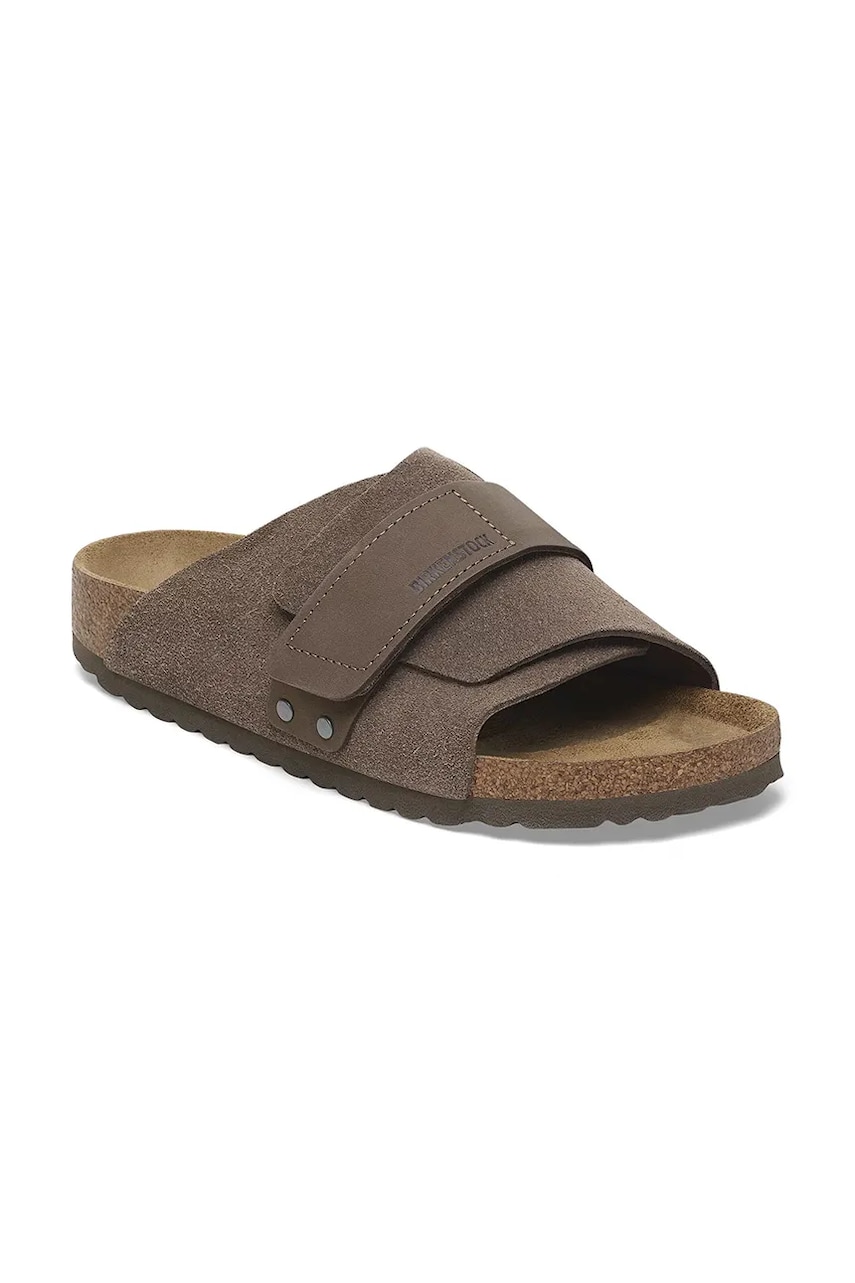 Кожаные шлепанцы Birkenstock Kyoto цвет зелёный 1029138 Кожаные шлепанцы Birkenstock Kyoto цвет зелёный 1029138
