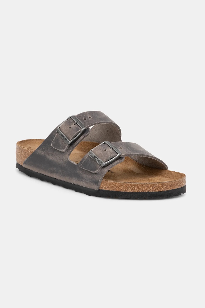 Birkenstock papuci din nubuc Arizona culoarea gri, 1027046 Birkenstock papuci din nubuc Arizona culoarea gri, 1027046