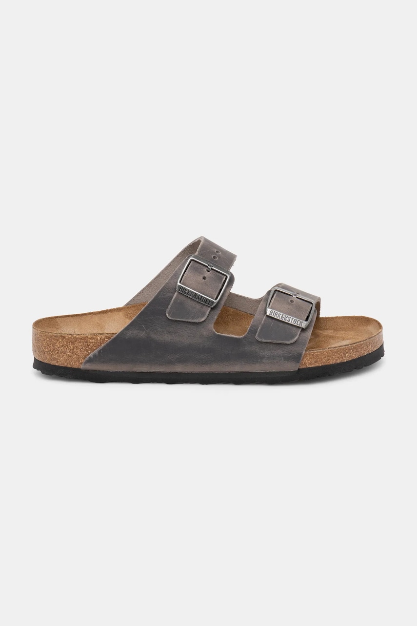 Шлепанцы из нубука Birkenstock Arizona цвет серый 1027046 Шлепанцы из нубука Birkenstock Arizona цвет серый 1027046