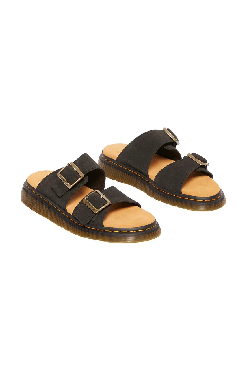 Замшевые шлепанцы Dr. Martens Josef цвет чёрный DM41082001