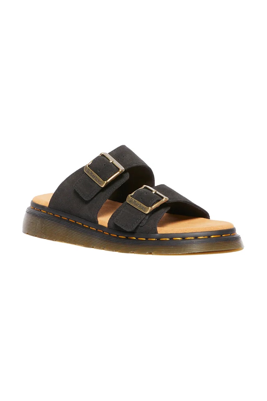 Παντόφλες σουέτ Dr. Martens Josef χρώμα: μαύρο, DM41082001 φωτογραφία