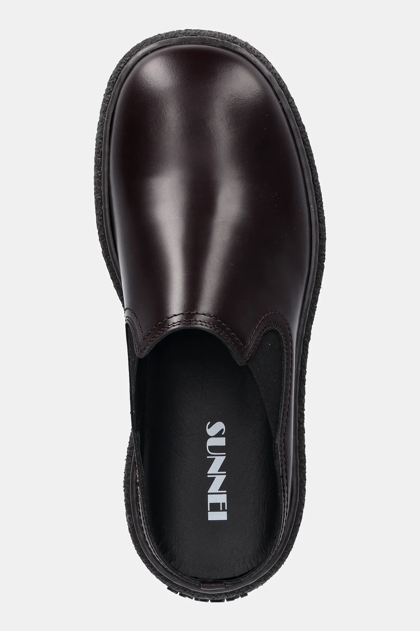 Δερμάτινες παντόφλες Sunnei CEMENTO χρώμα: καφέ, SHOXFLS009 φωτογραφία