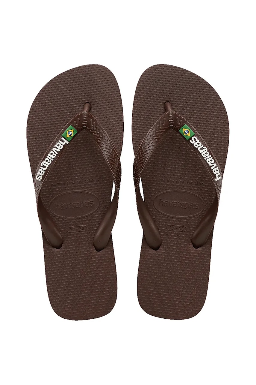 Havaianas slapi BRASIL LOGO culoarea maro, 4110850.2673 Havaianas slapi BRASIL LOGO culoarea maro, 4110850.2673