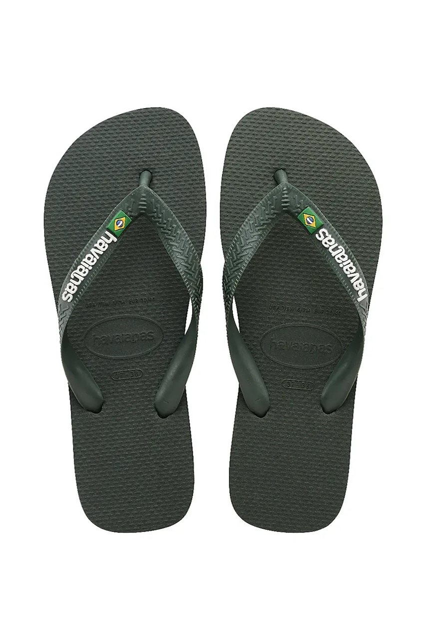 Havaianas papuci BRASIL LOGO culoarea verde, 4110850.5983