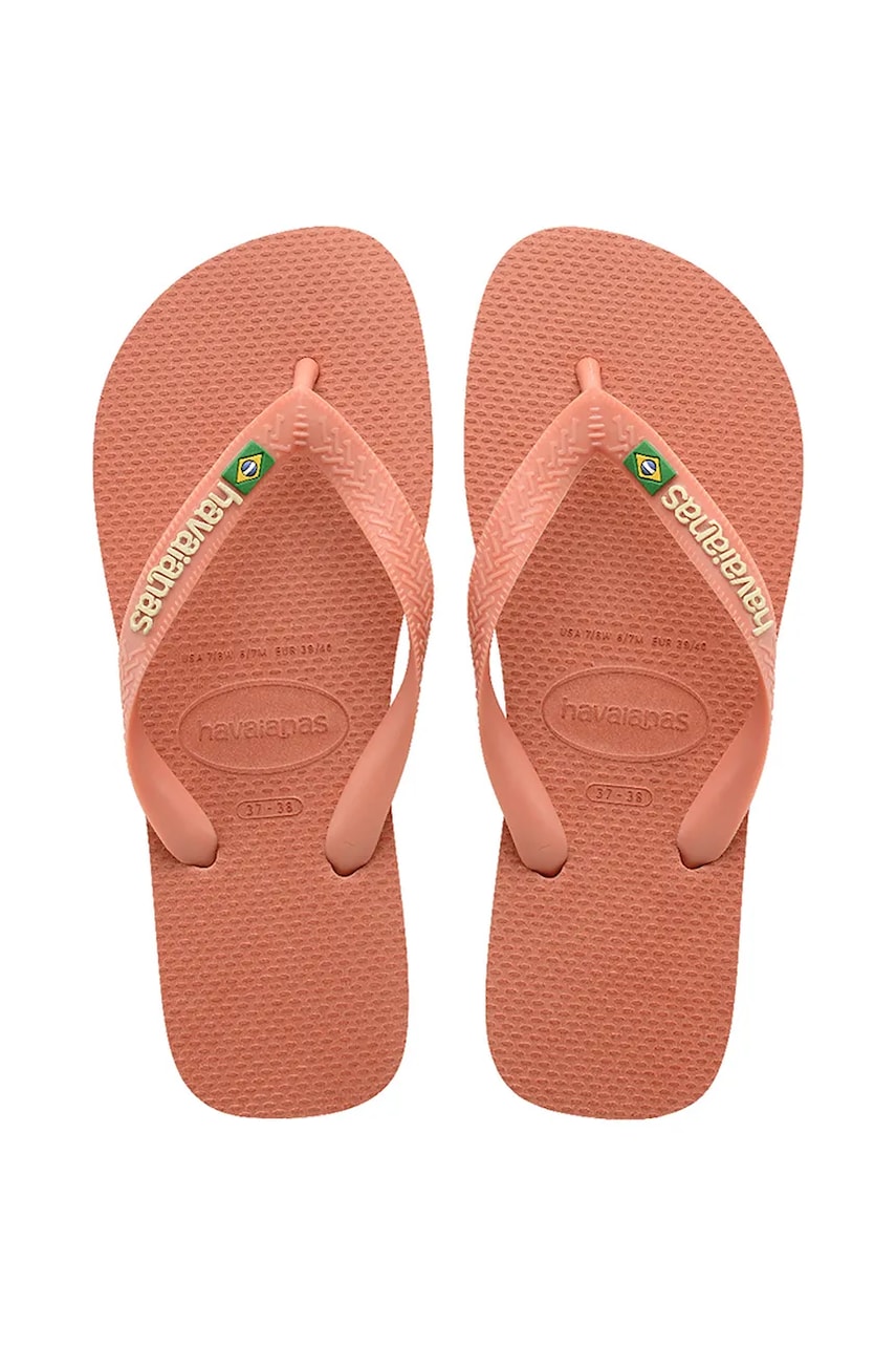 Havaianas slapi BRASIL LOGO femei, culoarea portocaliu, 4110850.9259 Havaianas slapi BRASIL LOGO femei, culoarea portocaliu, 4110850.9259