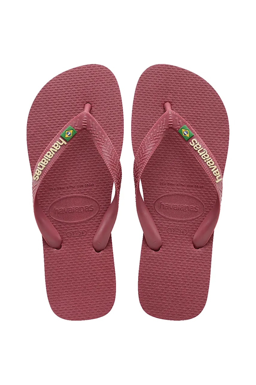 Havaianas slapi BRASIL LOGO femei, culoarea bordo, 4110850.9339 Havaianas slapi BRASIL LOGO femei, culoarea bordo, 4110850.9339