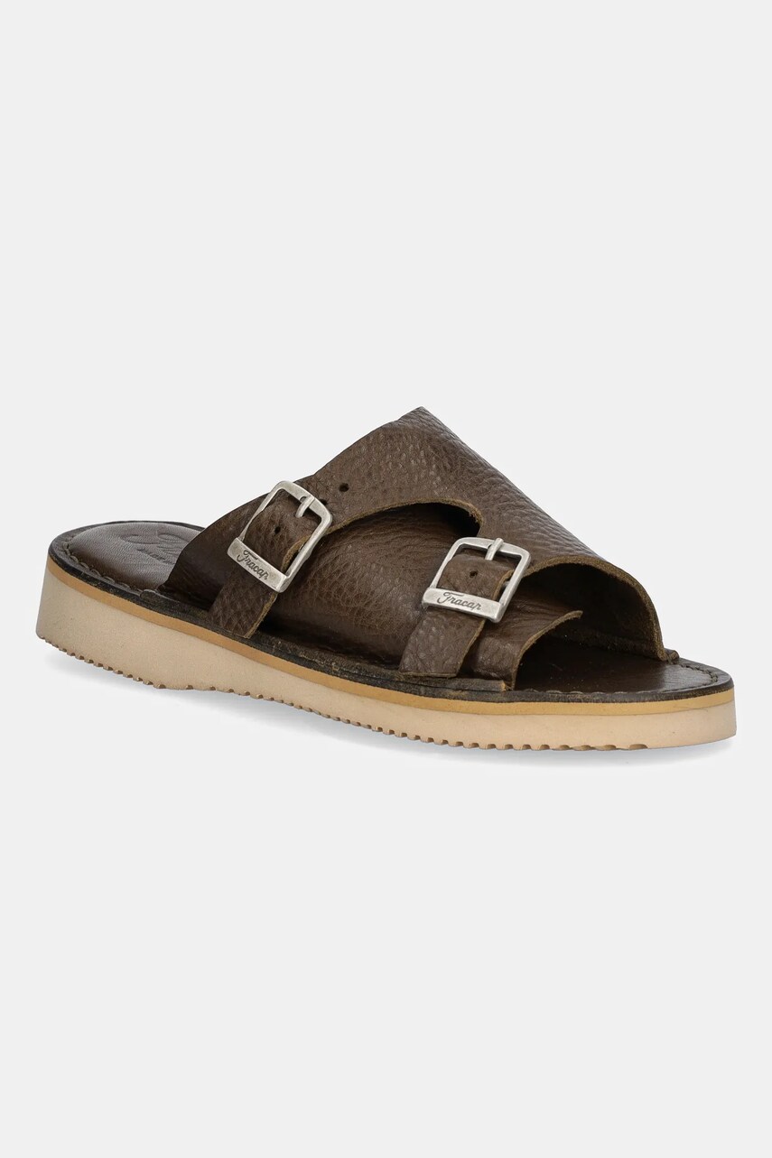Fracap klapki skórzane Sandals kolor zielony D110