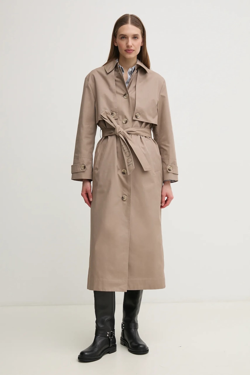 Joop! palton femei, culoarea bej, de tranzitie, 30044819 10018890