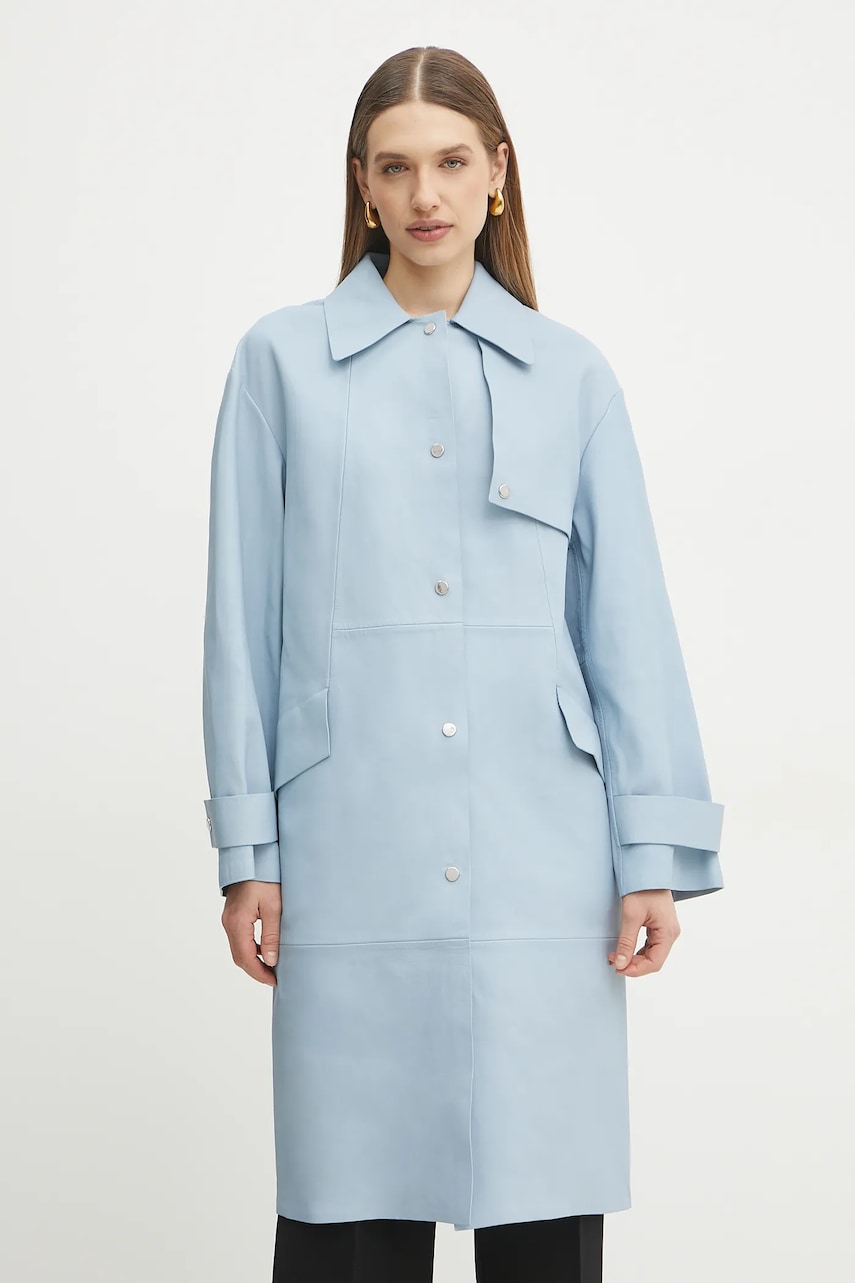 BOSS palton de piele femei, de tranzitie, 50531308