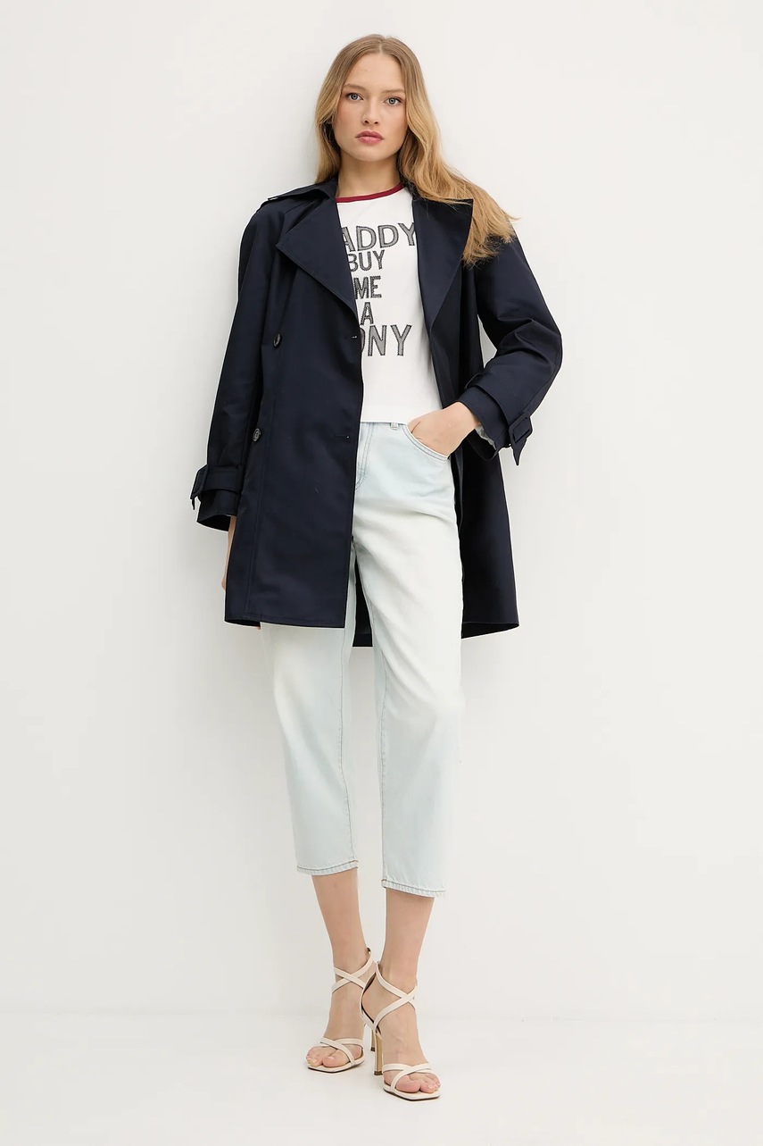 Тренч Pinko цвет синий переходная 104717 A1PR