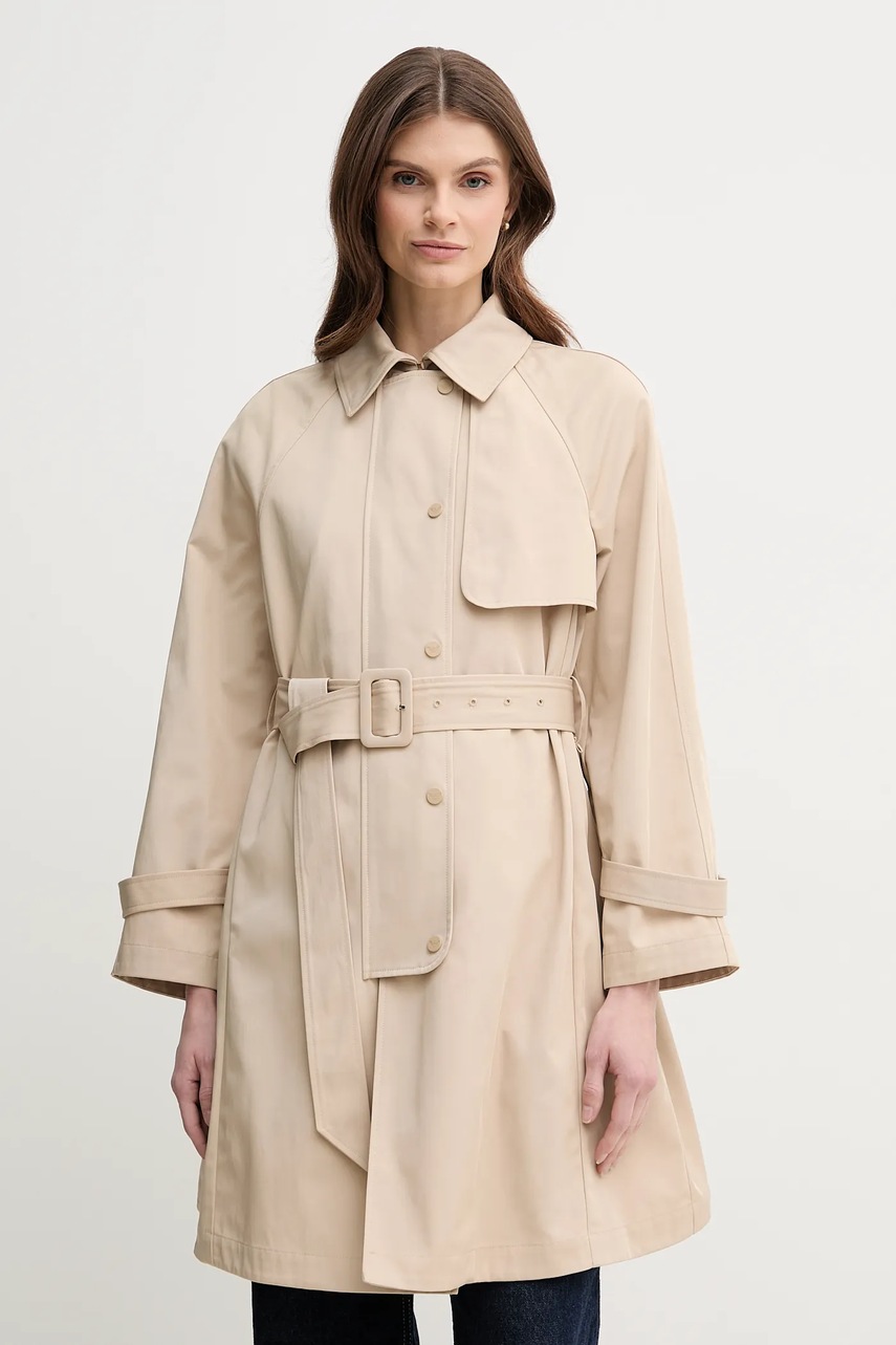 Emporio Armani trenci femei, culoarea bej, de tranzitie, EW000638 AF12646