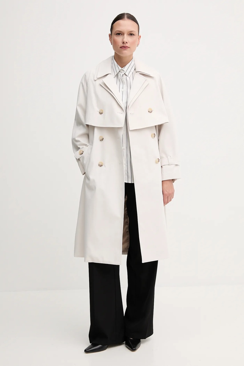 Тренч Sisley цвет серый переходная двубортный 21WTLN05C