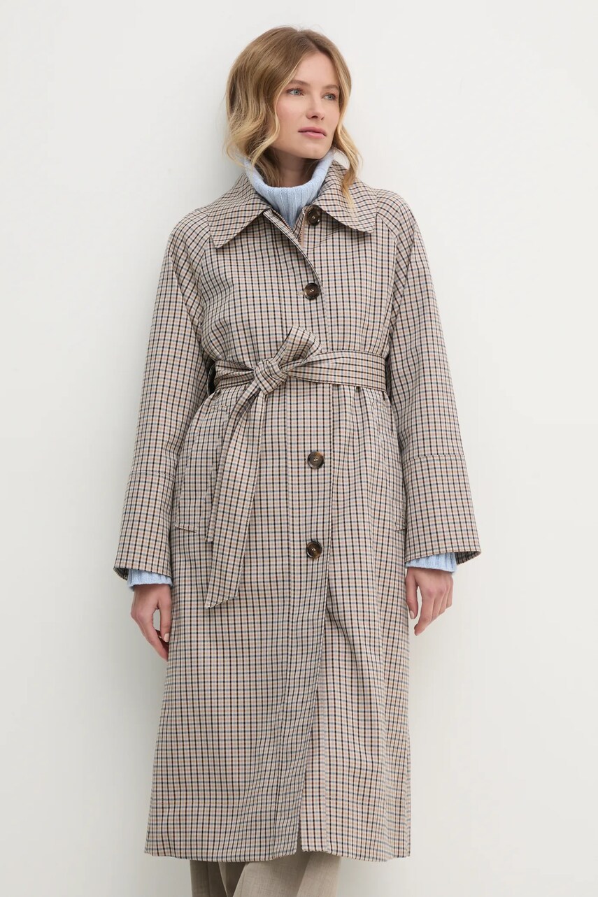 Barbour palton femei, culoarea bej, de tranzitie, LSP0197BL31