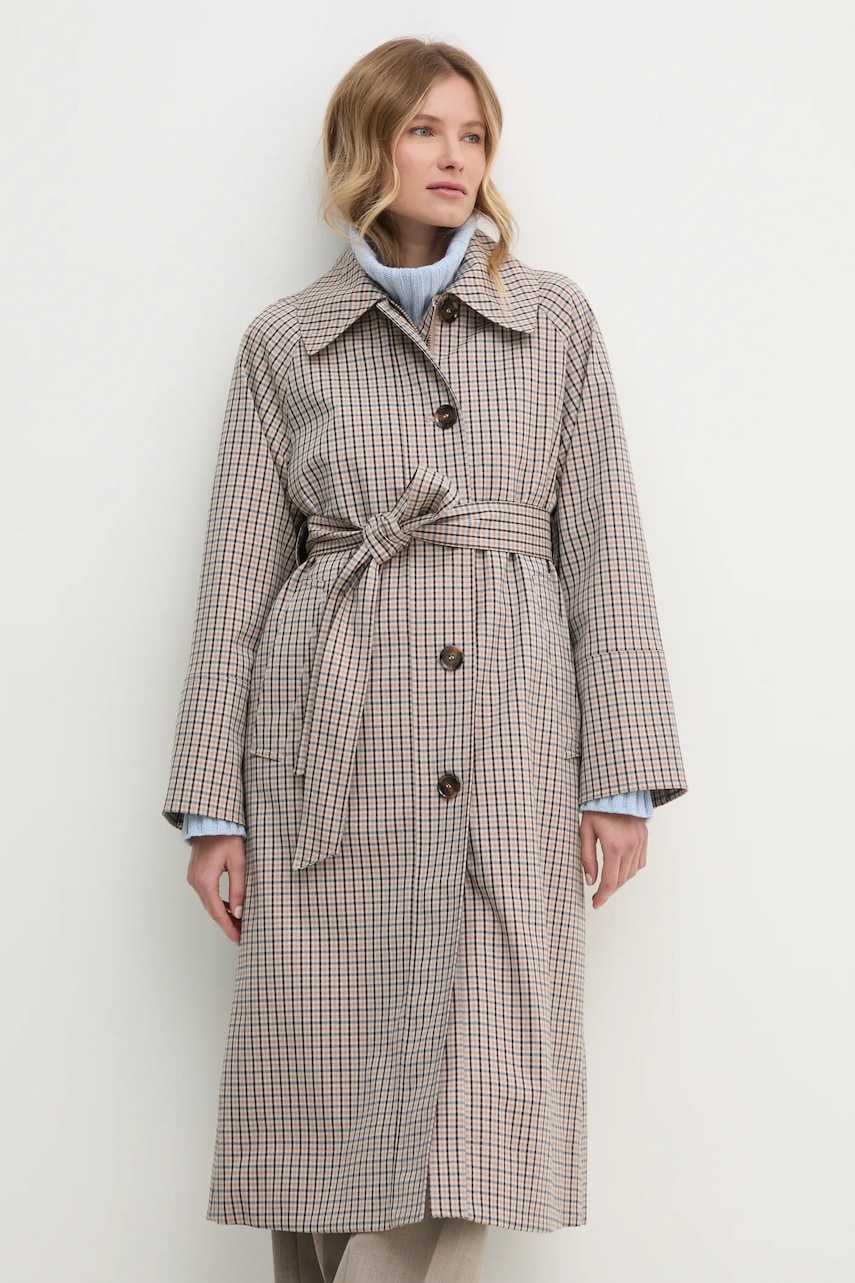 Barbour palton femei, culoarea bej, de tranzitie, LSP0197BL31