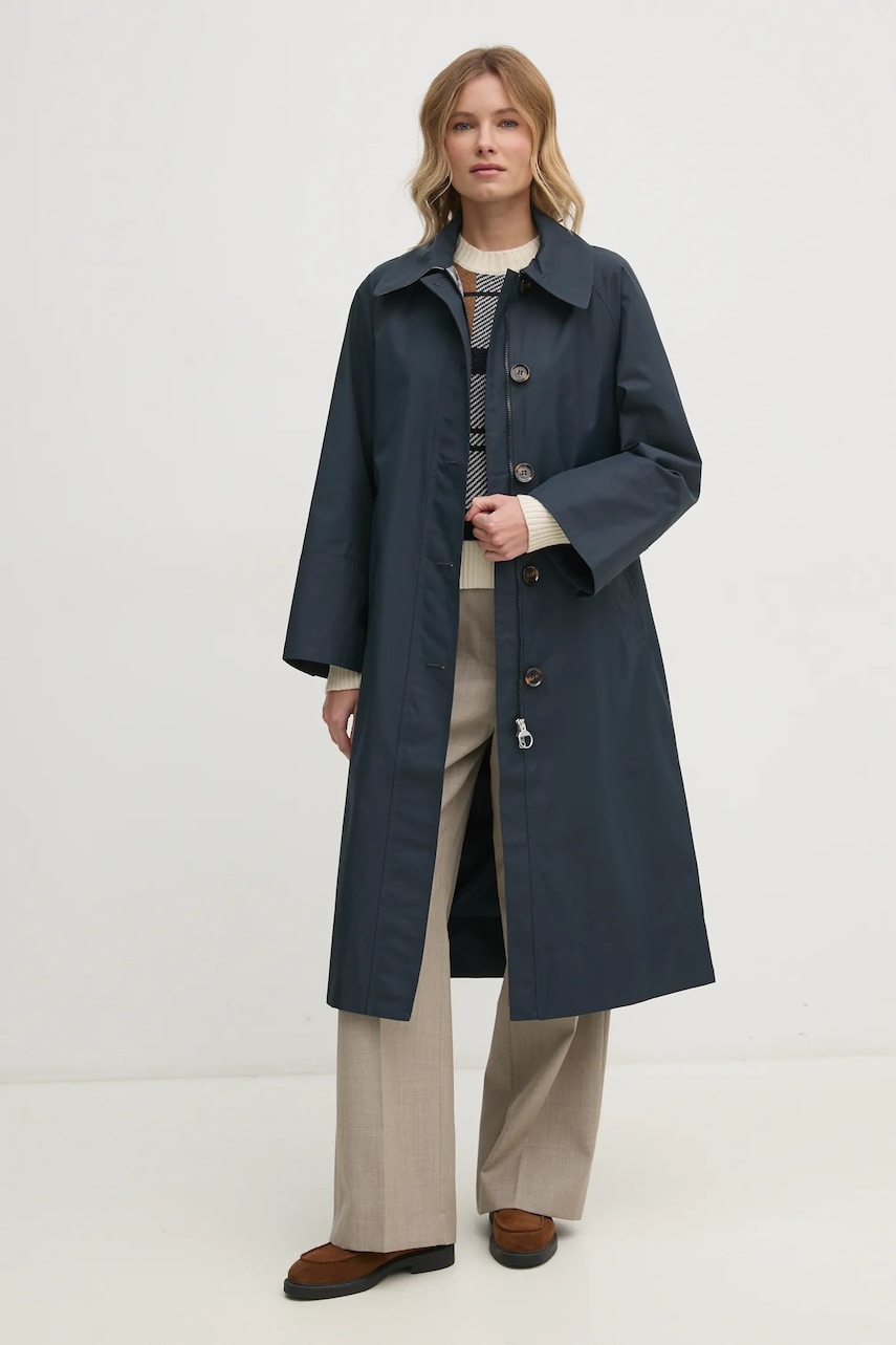 Barbour palton femei, culoarea albastru marin, de tranzitie, LSP0198NY71 Barbour palton femei, culoarea albastru marin, de tranzitie, LSP0198NY71