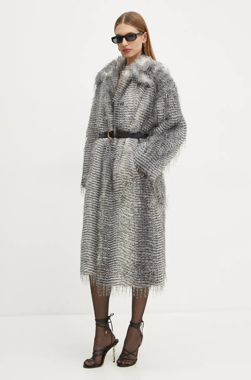 Kabát Marciano Guess JEANNETTE dámský, šedá barva, přechodný, oversize, 5RGL20 7208A