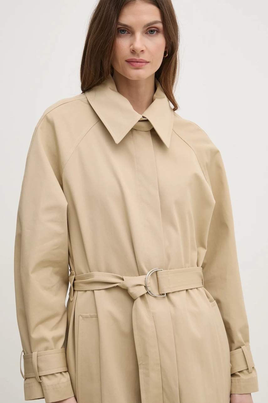 Βαμβακερό παλτό Ivy Oak χρώμα: μπεζ, IO111145 φωτογραφία