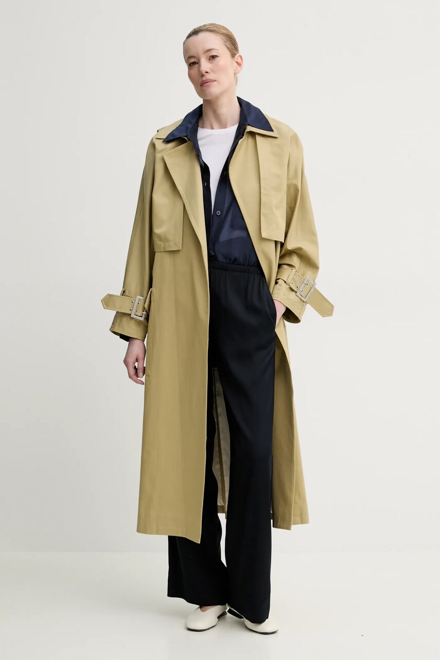 Gestuz trenci femei, culoarea verde, de tranzitie, oversize, 10910076