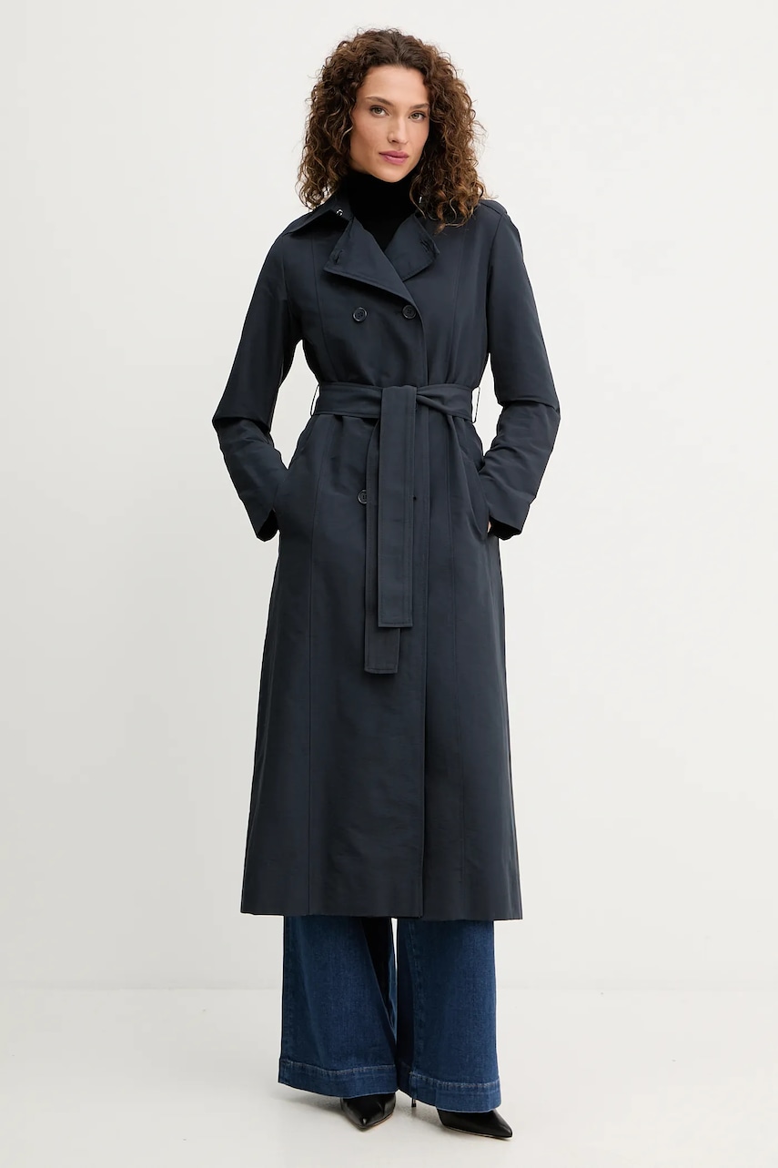 MAX&Co. palton culoarea bej, de tranzitie, cu doua randuri de nasturi, 2518021024200