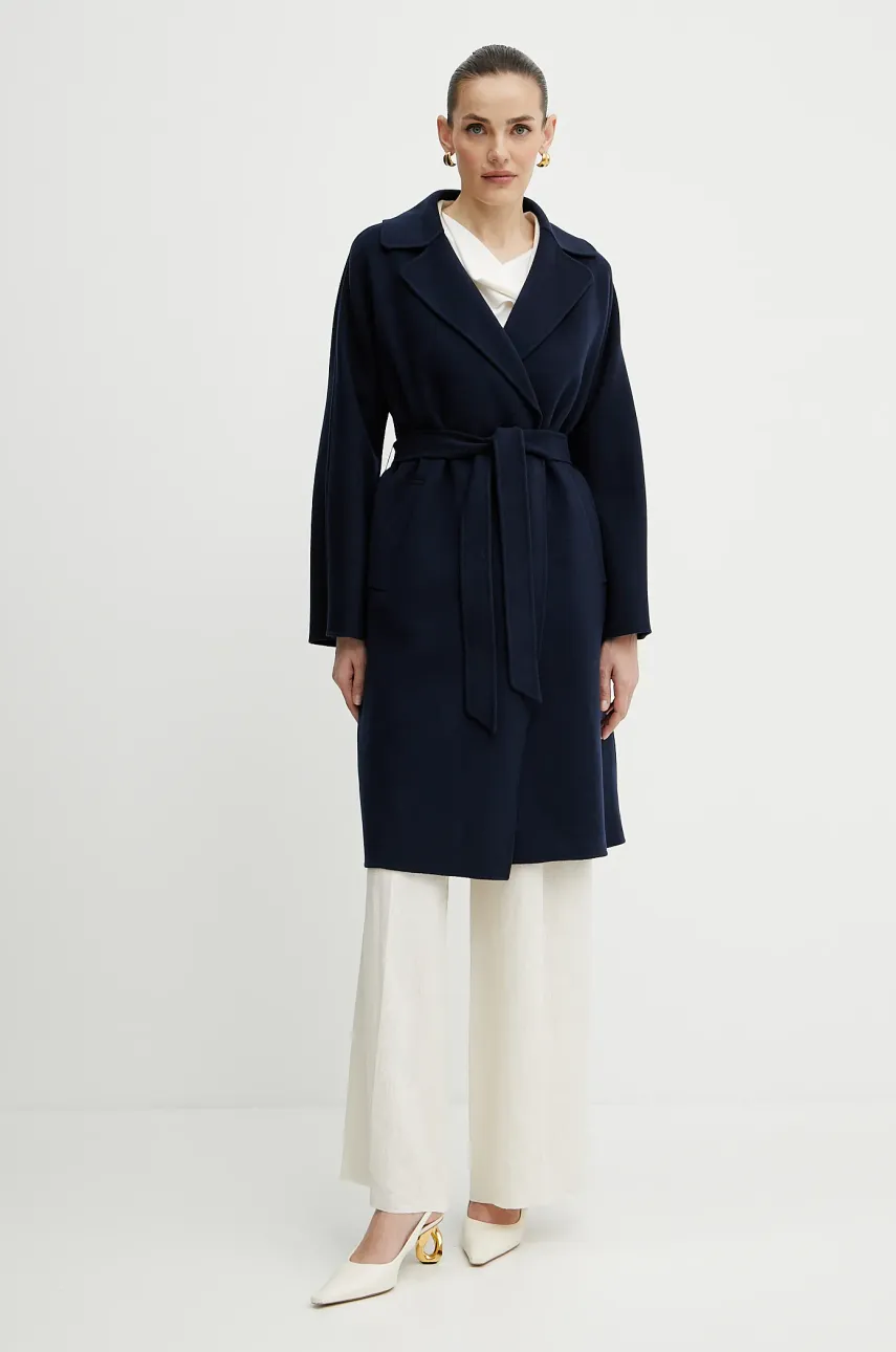 Weekend Max Mara palton de lana femei, culoarea violet, de tranzitie, 2515011011600