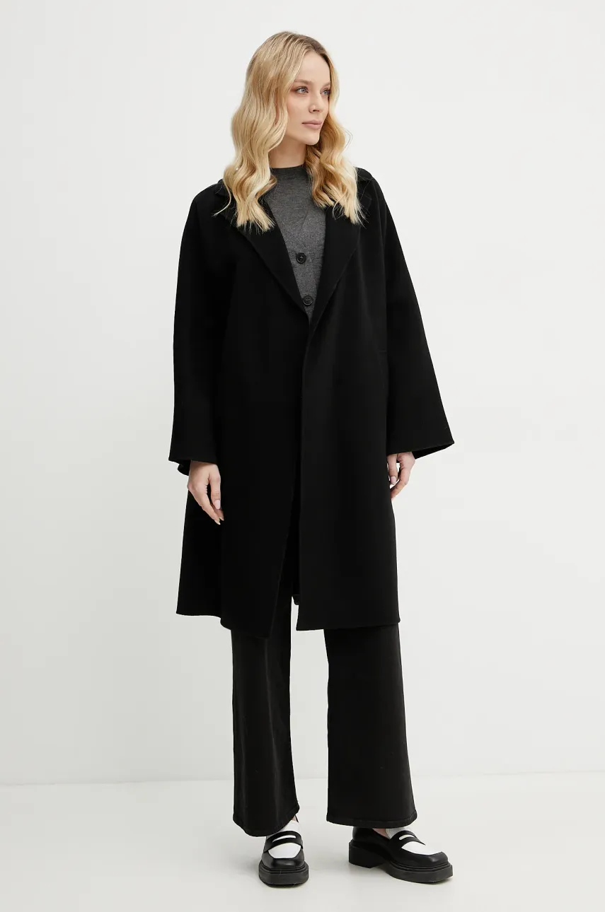 Шерстяное пальто Weekend Max Mara женское цвет чёрный переходное 2515011011600 Шерстяное пальто Weekend Max Mara женское цвет чёрный переходное 2515011011600
