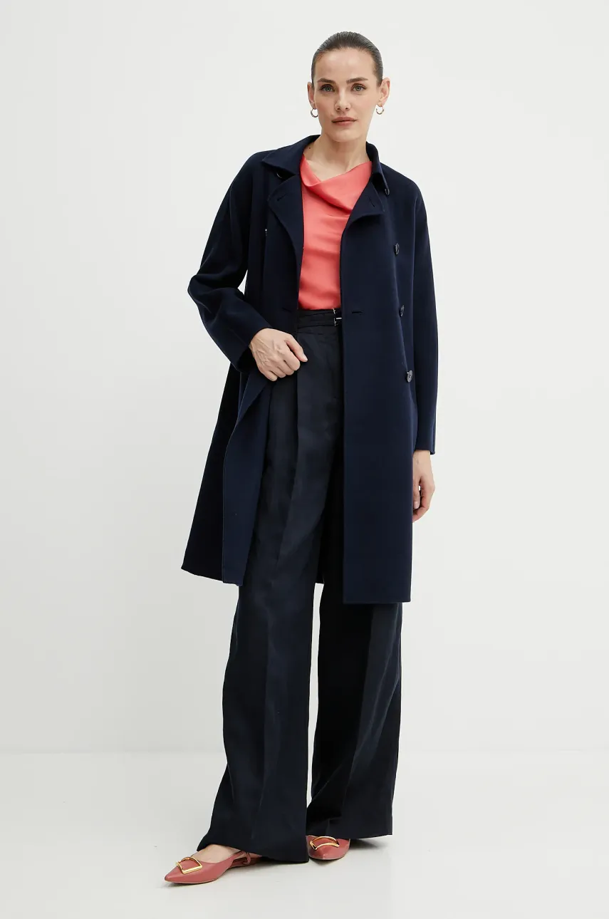 Шерстяное пальто Weekend Max Mara женское цвет синий переходное 2515011021600 Шерстяное пальто Weekend Max Mara женское цвет синий переходное 2515011021600